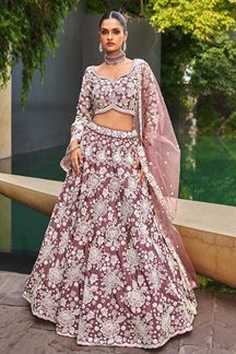 Picture of Smashing Lavender Designer Lehenga Choli for Engagement and Reception 