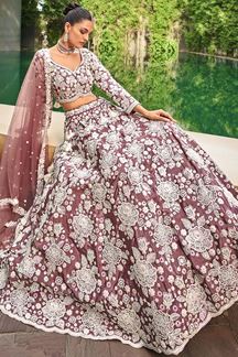 Picture of Smashing Lavender Designer Lehenga Choli for Engagement and Reception 