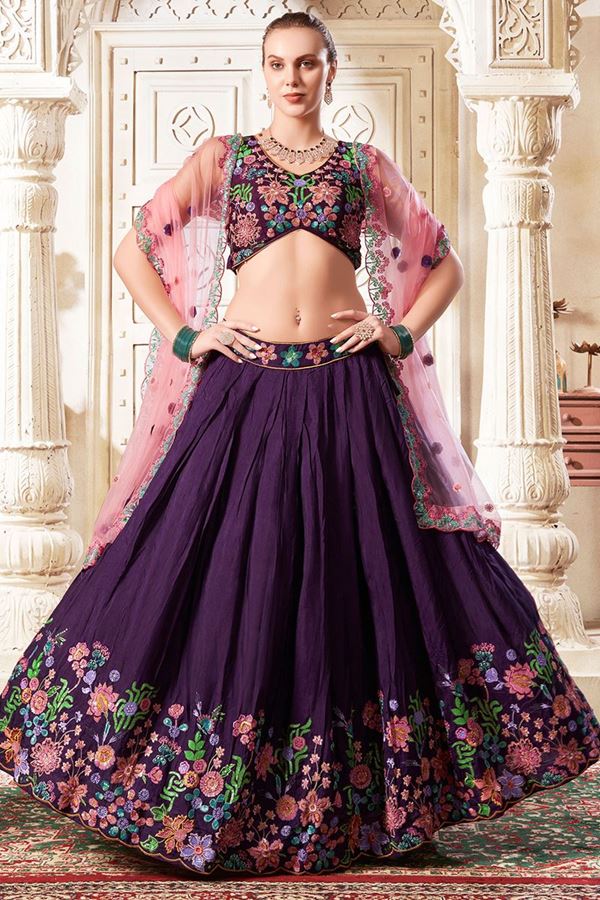 Picture of Marvelous Wine Designer Lehenga Choli for Engagement and Sangeet 