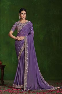 Picture of Breathtaking Habotai Silk Designer Saree for Engagement, Wedding, and Reception