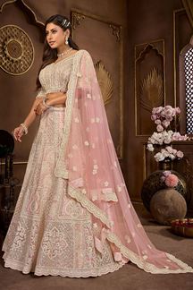 Picture of Charming Peach Designer Lehenga Choli for Engagement and Reception