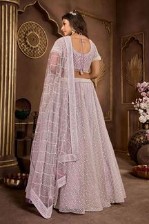 Picture of Exuberant Lavender Designer Lehenga Choli for Engagement and Reception