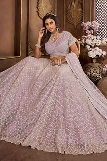 Picture of Exuberant Lavender Designer Lehenga Choli for Engagement and Reception