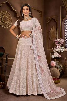 Picture of Trendy Baby Pink Designer Lehenga Choli for Engagement and Reception