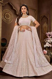 Picture of Trendy Baby Pink Designer Lehenga Choli for Engagement and Reception