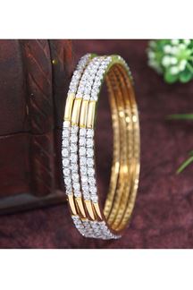 Picture of Ethnic Gold Plated Designer Bangle Set for Wedding, Reception, Engagement, and Party