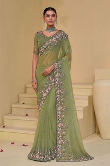 Picture of Splendid Pure Banarasi Tuscany Silk Designer Saree for Party, Engagement, and Reception