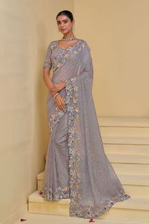 Picture of Spectacular Pure Banarasi Tuscany Silk Designer Saree for Party and Reception