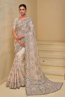 Picture of Charismatic Pure Banarasi Tuscany Silk Designer Saree for Engagement, Reception, and Party