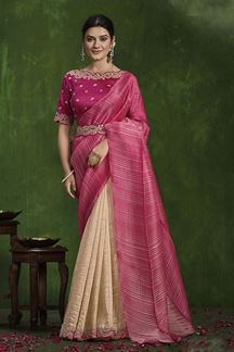 Picture of Amazing Banarasi Crush Silk Designer Saree for Wedding and Reception