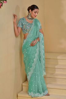 Picture of Breathtaking Pure Banarasi Tuscany Silk Designer Saree for Engagement, Reception, and Party