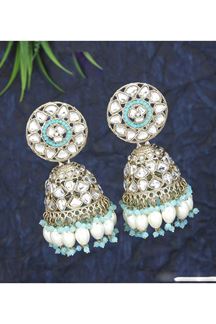 Picture of Mesmerizing Sky Blue Designer Earring Set for Wedding, Reception, Engagement, and Party