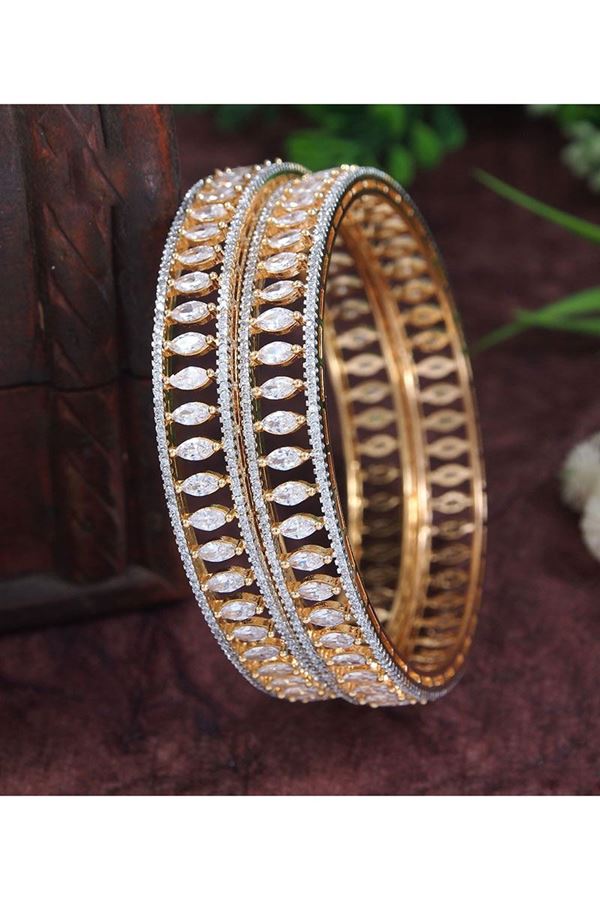 Picture of Splendid Gold Plated Designer Bangle Set for Wedding, Reception, Engagement, and Party