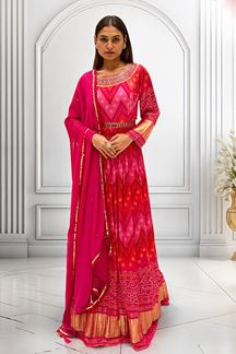 Picture of Amazing Pink Georgette Designer Anarkali Suit for Party and Festivals