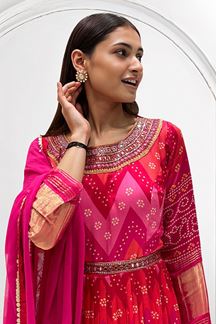 Picture of Amazing Pink Georgette Designer Anarkali Suit for Party and Festivals