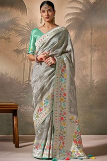 Picture of Breathtaking Munga Silk Designer Saree for Party, and Festivals