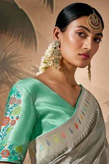 Picture of Breathtaking Munga Silk Designer Saree for Party, and Festivals