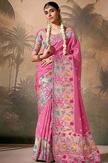 Picture of Charismatic Munga Silk Designer Saree for Weddings, Reception, Party, and Festivals