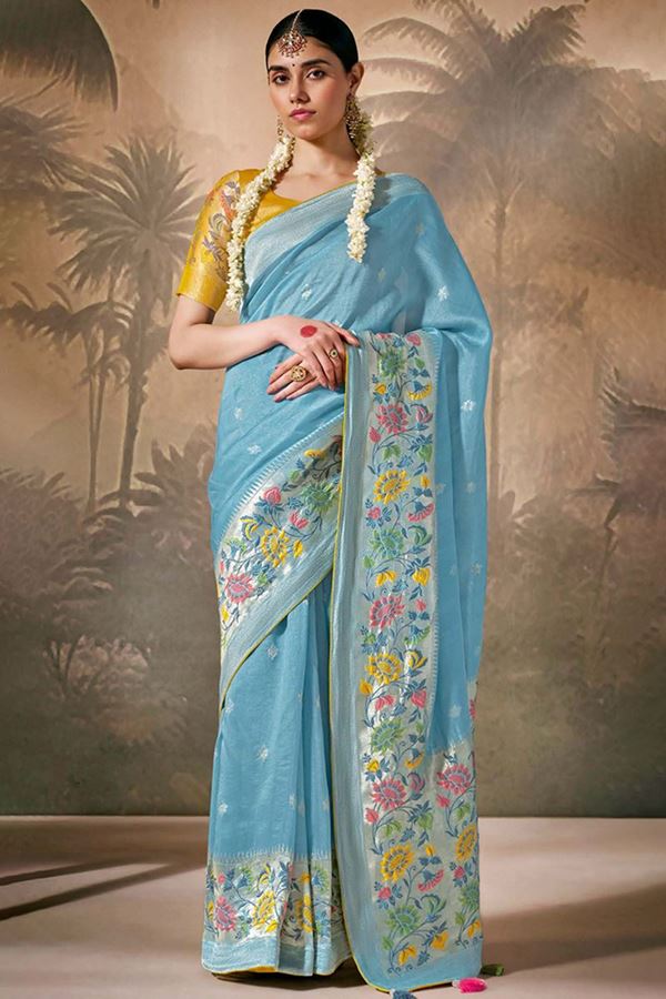 Picture of Outstanding Munga Silk Designer Saree for Engagement, Weddings, Party, and Festivals