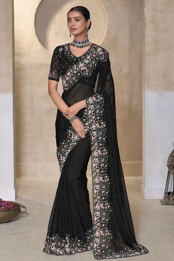 Picture of Pretty Banarasi Tuscany Designer Saree for Party