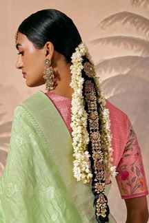 Picture of Bollywood Munga Silk Designer Saree for Engagement, Party and Festivals