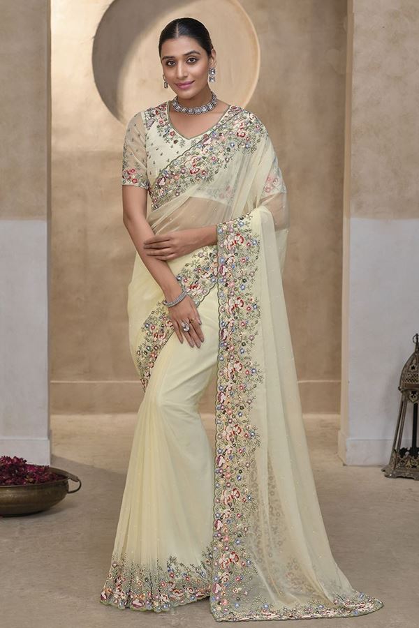 Picture of Delightful Banarasi Tuscany Designer Saree for Party and Festivals