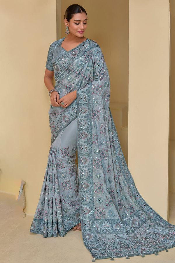 Picture of Exuberant Banarasi Tuscany Designer Saree for Engagement, Reception, Party, and Festivals