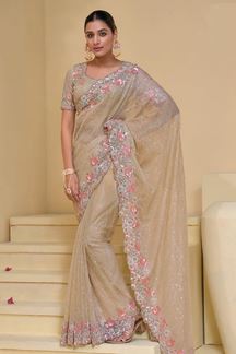 Picture of Marvelous Banarasi Tuscany Designer Saree for Engagement, Reception, Party, and Festivals