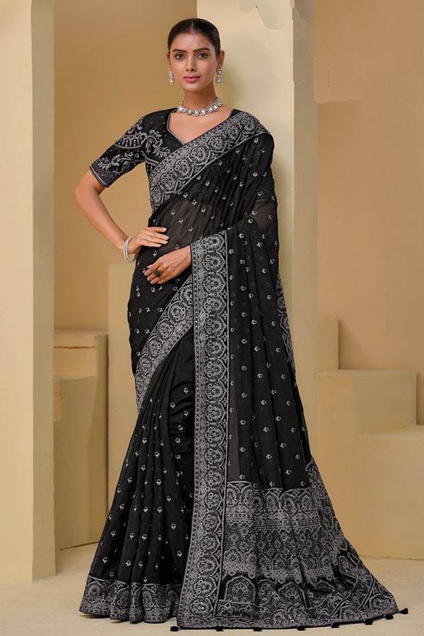 Picture of Trendy Banarasi Tuscany Designer Saree for Party