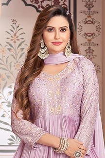 Picture of Charming Lavender Georgette Designer Anarkali Suit for Engagement, Party and Festivals