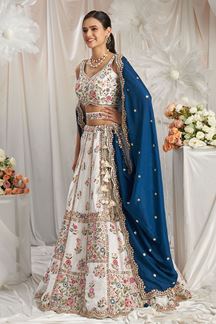 Picture of Surreal Cream Designer Indo-Western Lehenga Choli for Engagement, Reception, Party, and Festivals