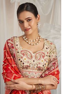 Picture of Delightful Cream Designer Lehenga Choli for Wedding, Engagement, Reception, Party, and Festivals