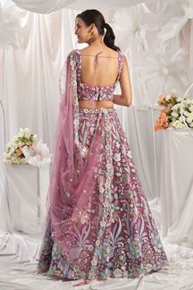 Picture of Exuberant Rose Gold Designer Indo-Western Lehenga Choli for Engagement, Reception, Party, and Festivals