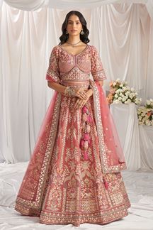 Picture of Trendy Rose Gold Designer Bridal Lehenga Choli for Wedding, Engagement, Reception, Party, and Festivals