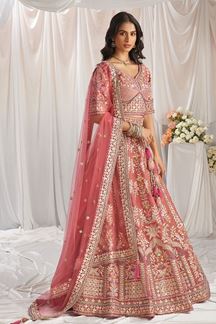 Picture of Trendy Rose Gold Designer Bridal Lehenga Choli for Wedding, Engagement, Reception, Party, and Festivals