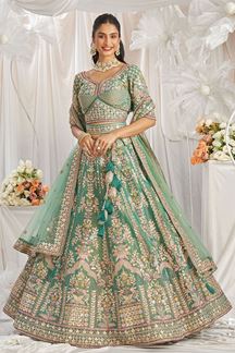 Picture of Appealing Sea Green Designer Bridal Lehenga Choli for Wedding, Engagement, Reception, Party, and Festivals