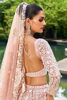 Picture of Flawless Nude Designer Indo-Western Lehenga Choli for Engagement, Reception, Party, and Festivals