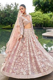 Picture of Flawless Nude Designer Indo-Western Lehenga Choli for Engagement, Reception, Party, and Festivals