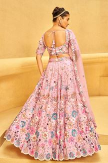 Picture of Magnificent Pink Designer Indo-Western Lehenga Choli for Engagement, Reception, Party, and Festivals