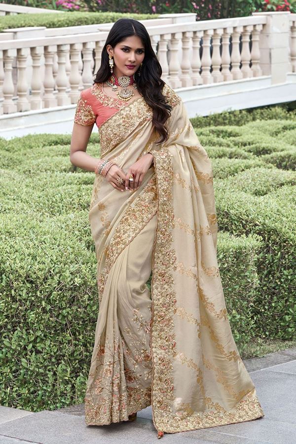 Picture of Divine Blend of Pure Viscose Tissue Jacquard and Viscose Tissue Designer Saree for Wedding, Engagement, Reception, Party, and Festivals