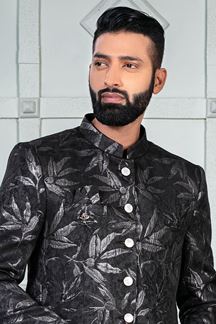 Picture of Charming Black Designer Jodhpuri Suit for Party