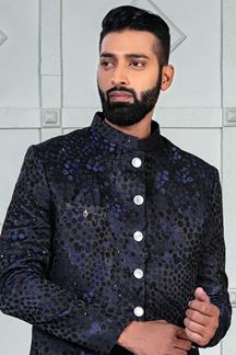 Picture of Classy Blue Designer Jodhpuri Suit for Wedding, Engagement, Reception, and Party