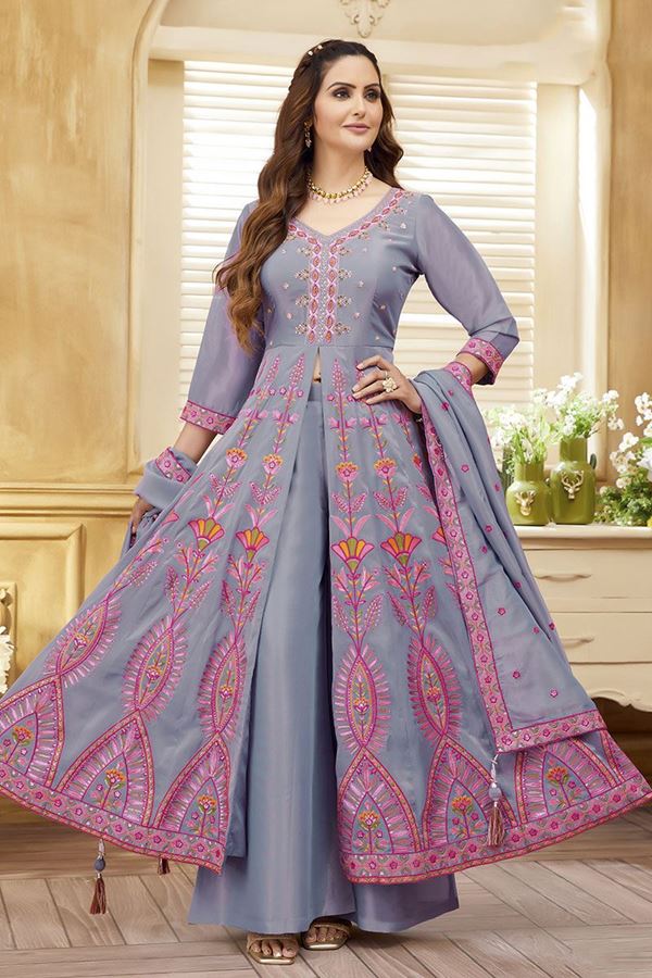 Picture of Irresistible Light Purple Designer Palazzo Suit for Reception, Engagement, Party and Festivals