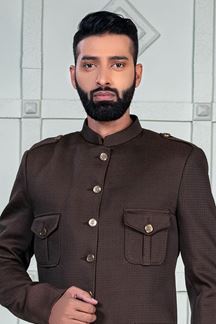 Picture of Delightful Coffee Designer Jodhpuri Suit for Wedding, Party, Engagement, and Reception