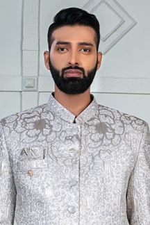 Picture of Aesthetic Cream Designer Jodhpuri Suit for Engagement, Reception and Party