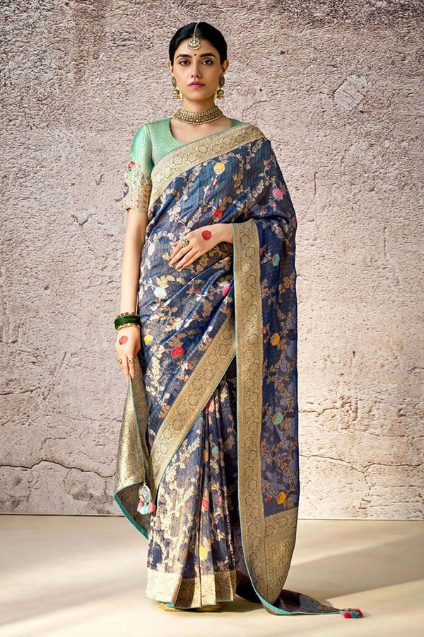 Picture of Glamorous Kora Banarasi Silk Designer Saree for Wedding, Engagement, and Reception