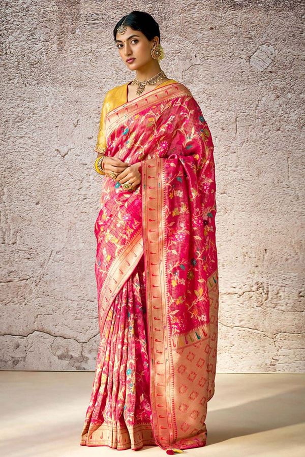 Picture of Breathtaking Kora Banarasi Silk Designer Saree for Wedding, Engagement, and Reception