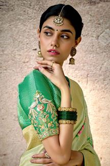 Picture of Fascinating Kora Banarasi Silk Designer Saree for Wedding, Engagement, and Reception