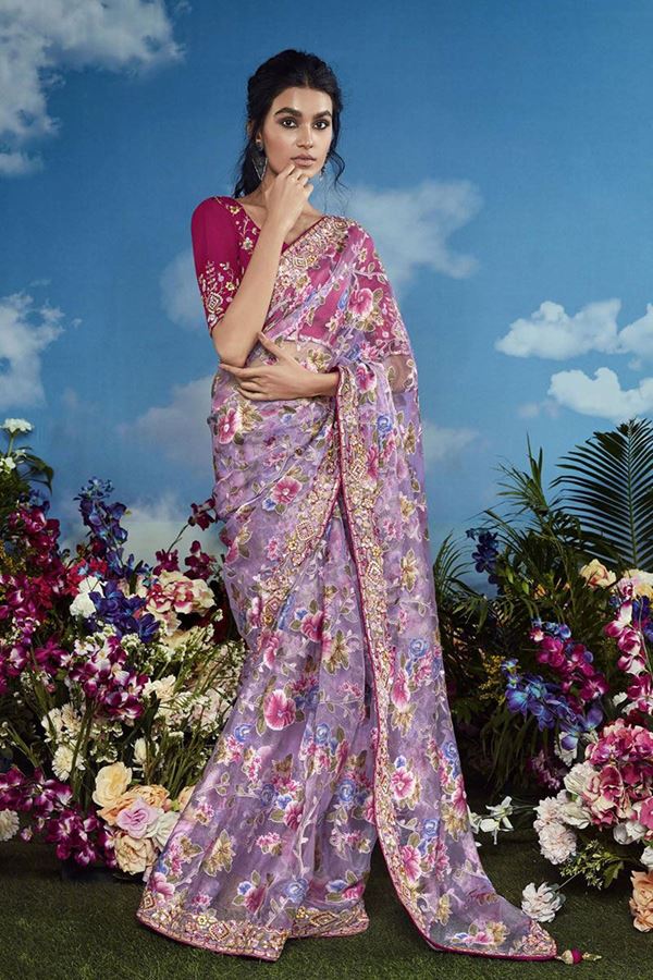 Picture of Glamorous Pure Brasso Silk Designer Saree for Party