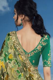 Picture of Creative Pure Brasso Silk Designer Saree for Mehendi and Party